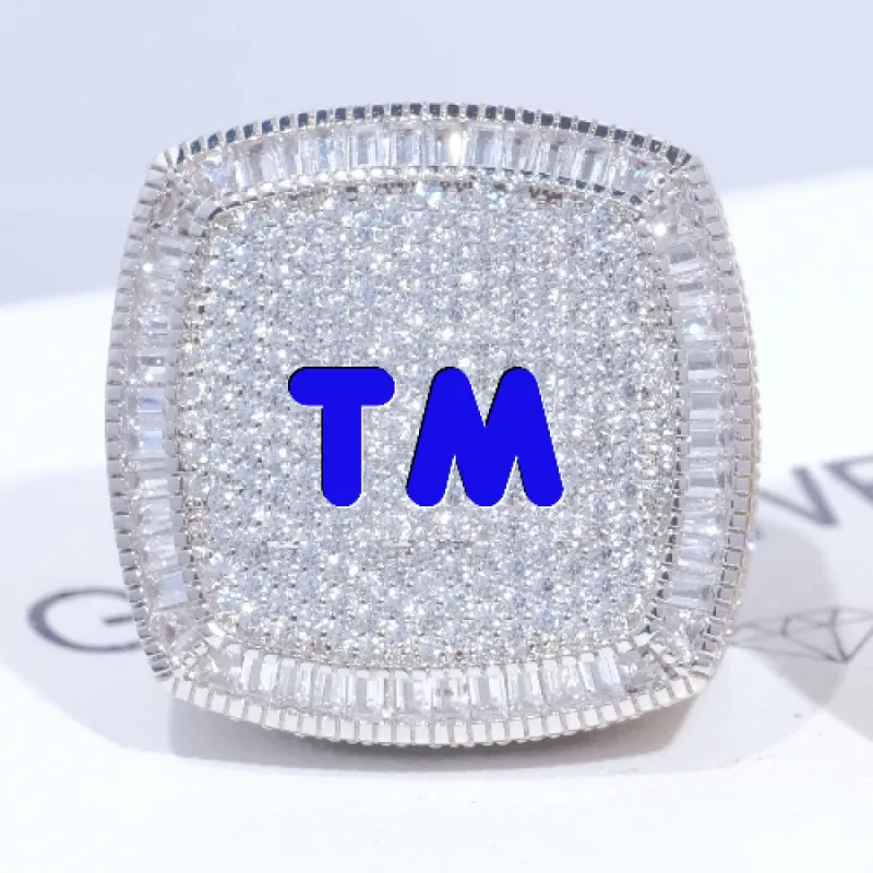 CUSTOM LETTER 3D ICED RING sold by The GUU Shop