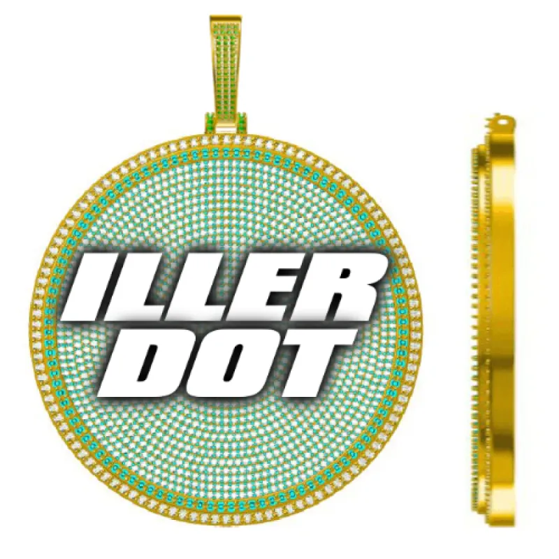 CUSTOM LETTER NECKLACE 3D BIG DISC sold by The GUU Shop