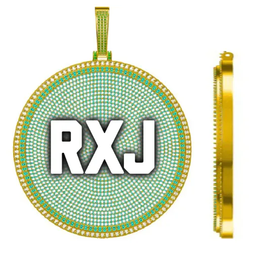 CUSTOM LETTER NECKLACE 3D BIG DISC sold by The GUU Shop