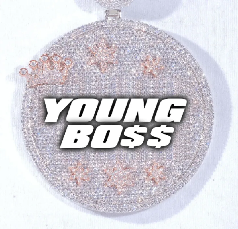 CUSTOM LETTER NECKLACE 3D BIG CROWN DISC sold by The GUU Shop