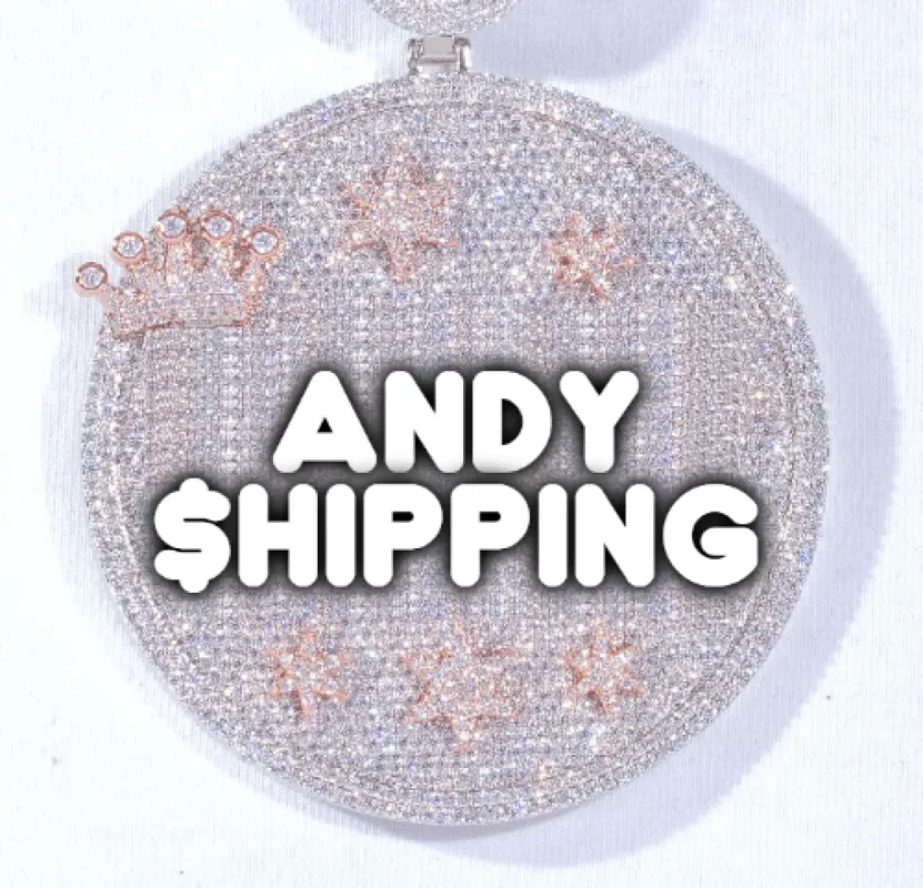 CUSTOM LETTER NECKLACE 3D BIG CROWN DISC sold by The GUU Shop