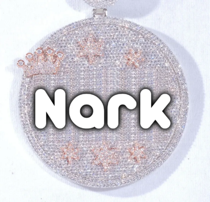 CUSTOM LETTER NECKLACE 3D BIG CROWN DISC made by The GUU Shop