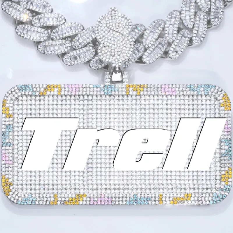 CUSTOM LETTER NECKLACE 3D COLORFUL SQUARE sold by The GUU Shop