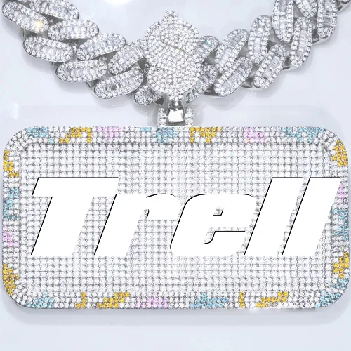 CUSTOM LETTER NECKLACE 3D COLORFUL SQUARE sold by The GUU Shop