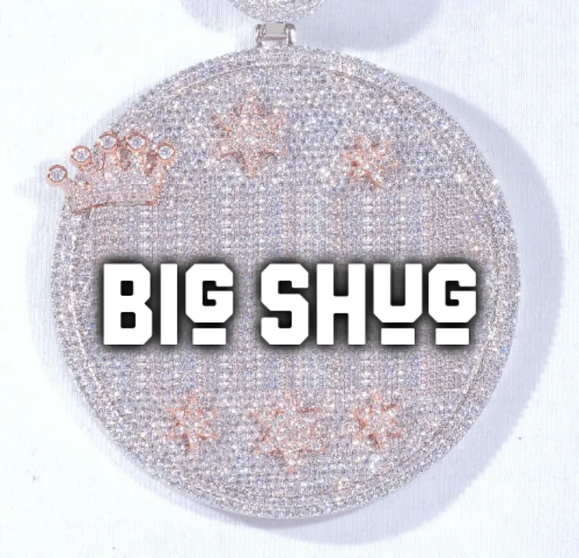 CUSTOM LETTER NECKLACE 3D BIG CROWN DISC sold by The GUU Shop