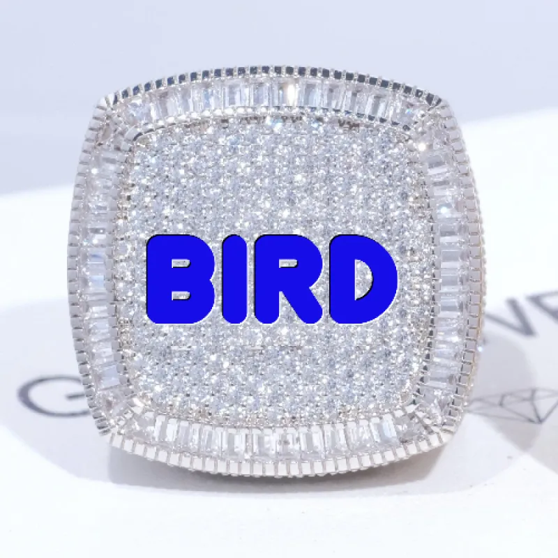 CUSTOM LETTER 3D ICED RING sold by The GUU Shop