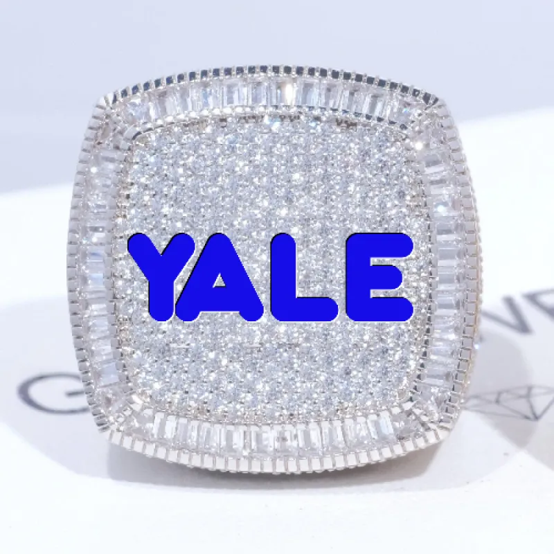 CUSTOM LETTER 3D ICED RING sold by The GUU Shop