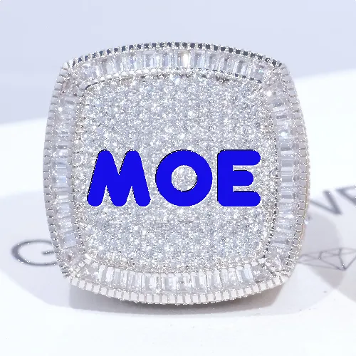 CUSTOM LETTER 3D ICED RING sold by The GUU Shop