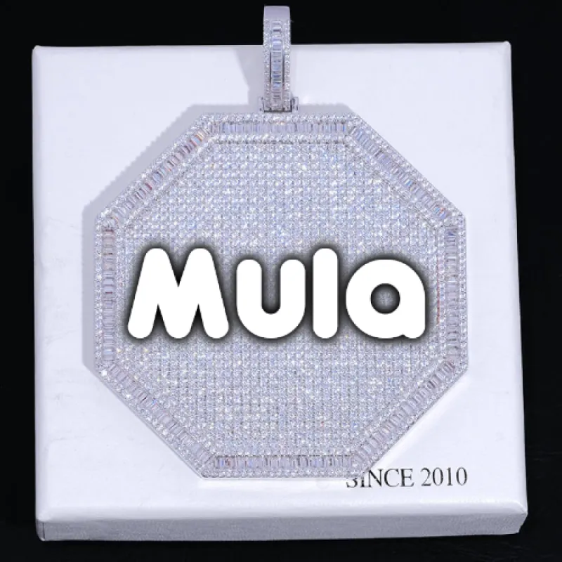 CUSTOM LETTER NECKLACE 3D BIG OCTAGON sold by The GUU Shop