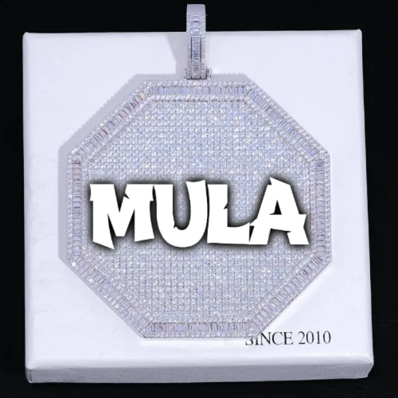 CUSTOM LETTER NECKLACE 3D BIG OCTAGON sold by The GUU Shop