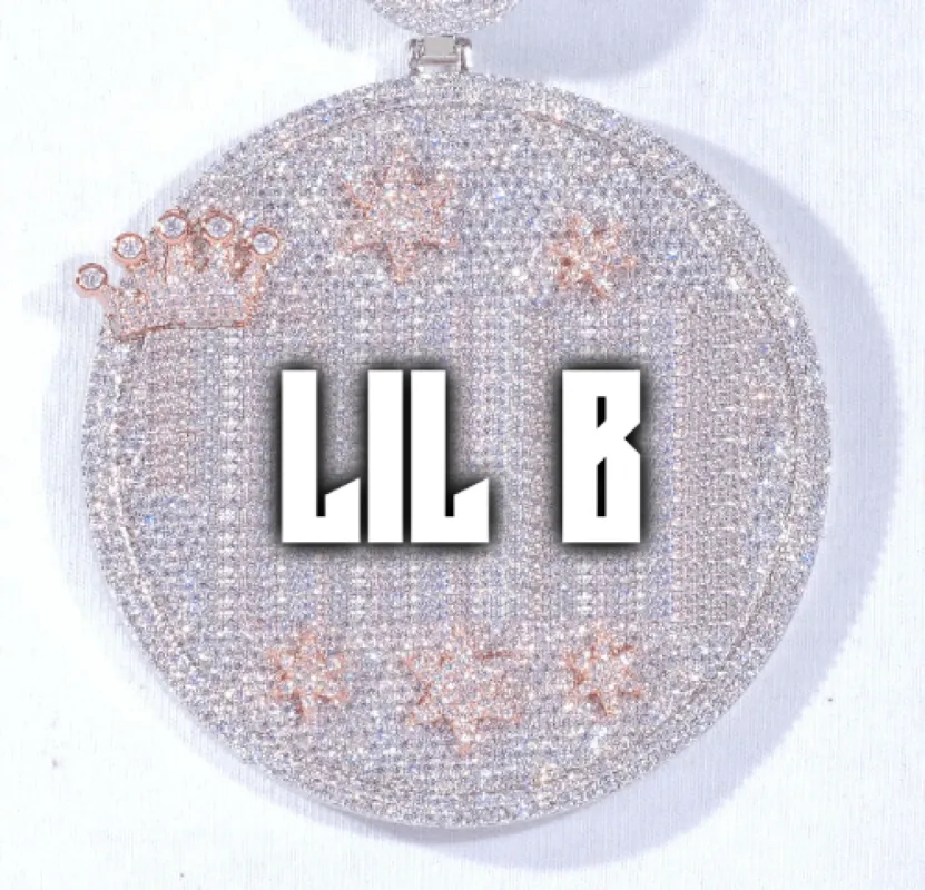 CUSTOM LETTER NECKLACE 3D BIG CROWN DISC sold by The GUU Shop