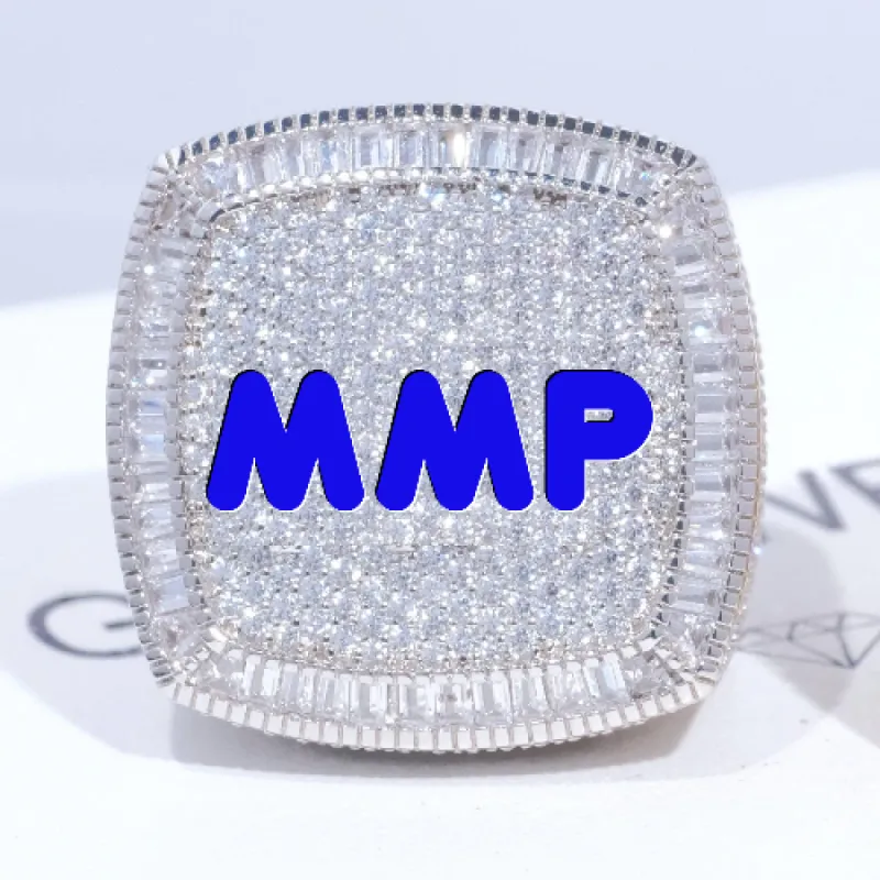 CUSTOM LETTER 3D ICED RING sold by The GUU Shop