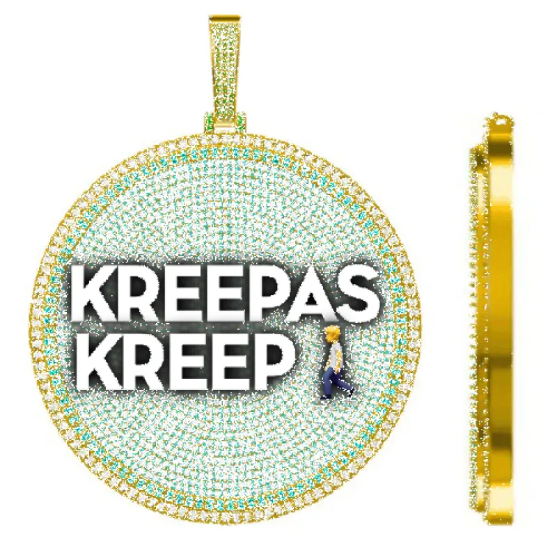 CUSTOM LETTER NECKLACE 3D BIG DISC sold by The GUU Shop