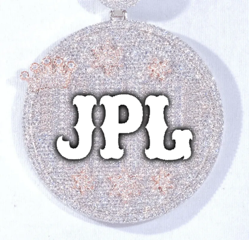 CUSTOM LETTER NECKLACE 3D BIG CROWN DISC made by The GUU Shop