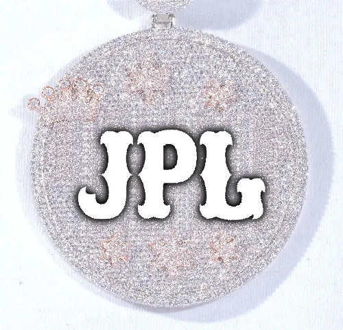 CUSTOM LETTER NECKLACE 3D BIG CROWN DISC sold by The GUU Shop