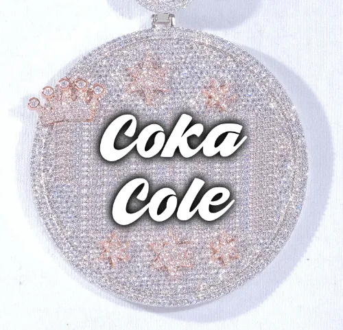 CUSTOM LETTER NECKLACE 3D BIG CROWN DISC sold by The GUU Shop