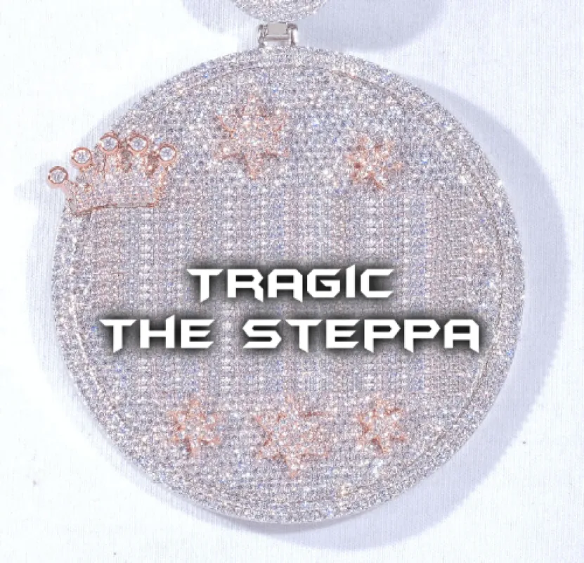 CUSTOM LETTER NECKLACE 3D BIG CROWN DISC sold by The GUU Shop