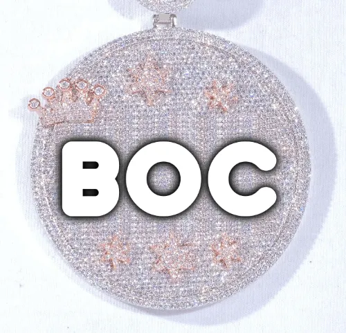 CUSTOM LETTER NECKLACE 3D BIG CROWN DISC sold by The GUU Shop