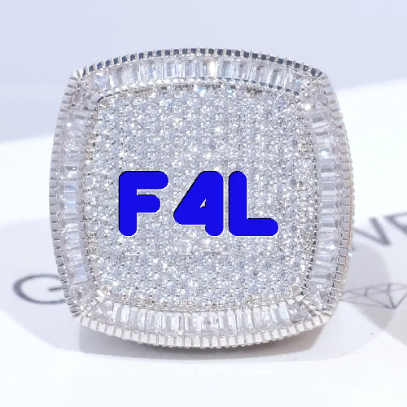 CUSTOM LETTER 3D ICED RING sold by The GUU Shop