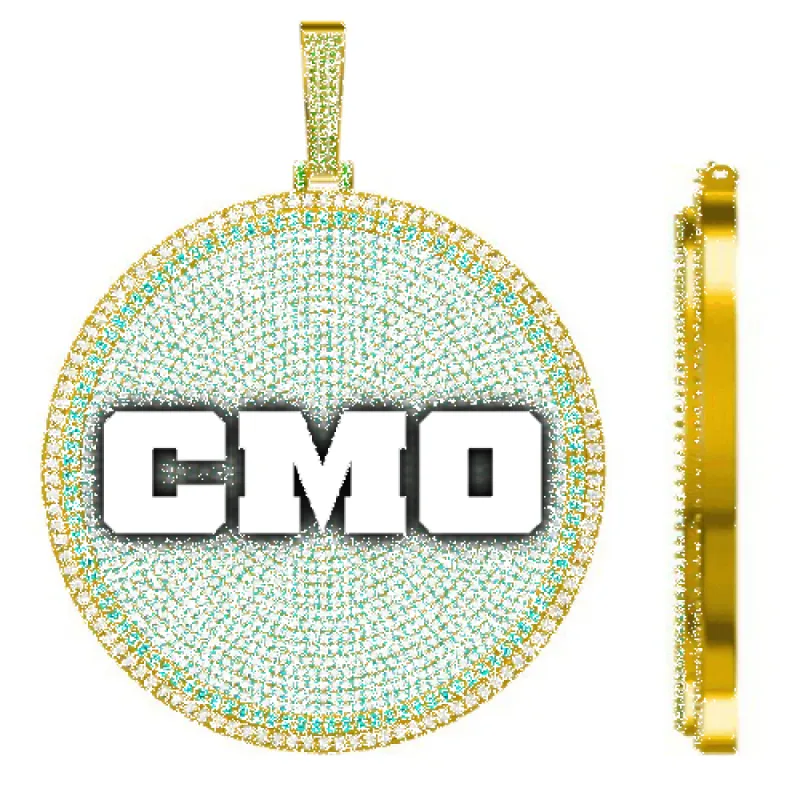 CUSTOM LETTER NECKLACE 3D BIG DISC sold by The GUU Shop