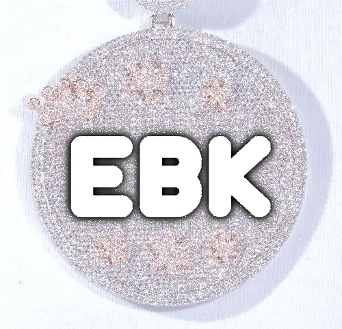 CUSTOM LETTER NECKLACE 3D BIG CROWN DISC sold by The GUU Shop