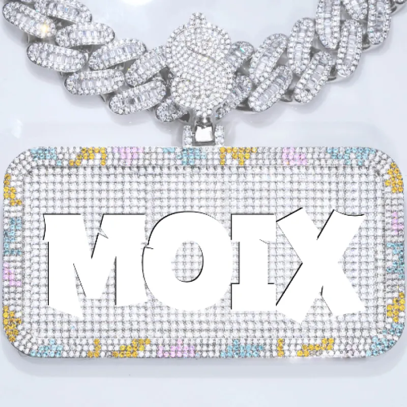 CUSTOM LETTER NECKLACE 3D COLORFUL SQUARE sold by The GUU Shop