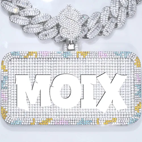 CUSTOM LETTER NECKLACE 3D COLORFUL SQUARE sold by The GUU Shop