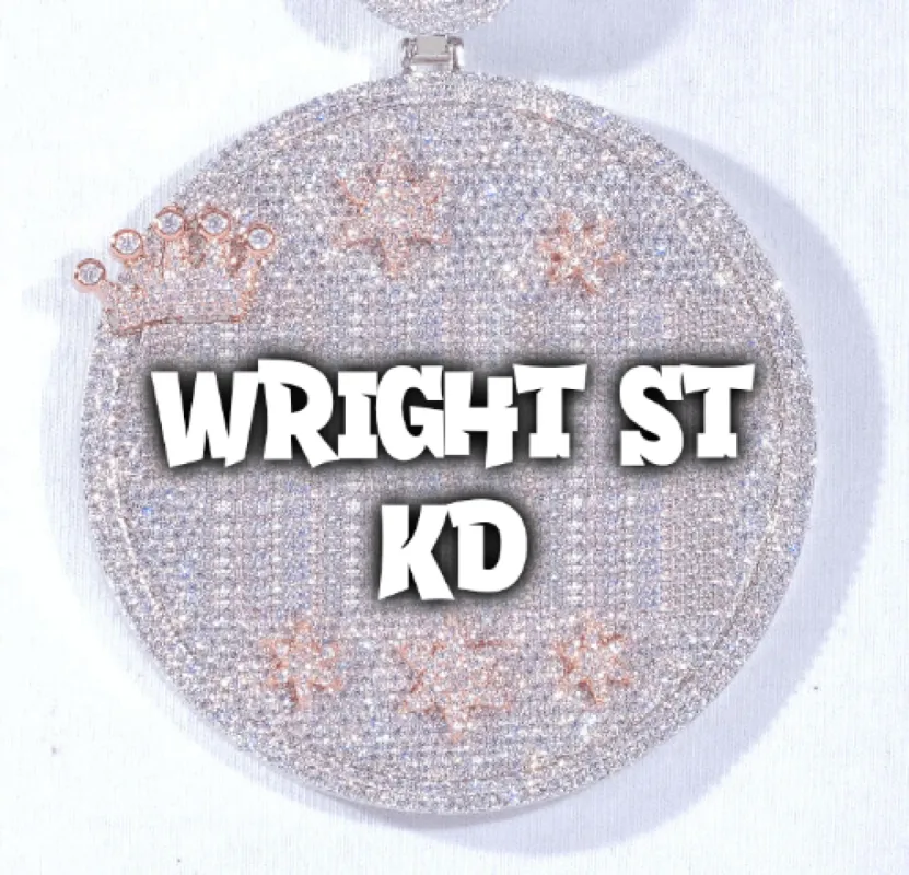 CUSTOM LETTER NECKLACE 3D BIG CROWN DISC sold by The GUU Shop