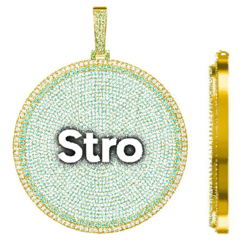 CUSTOM LETTER NECKLACE 3D BIG DISC sold by The GUU Shop