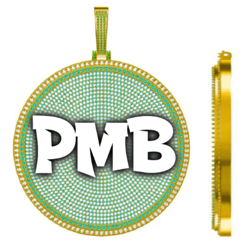 CUSTOM LETTER NECKLACE 3D BIG DISC sold by The GUU Shop