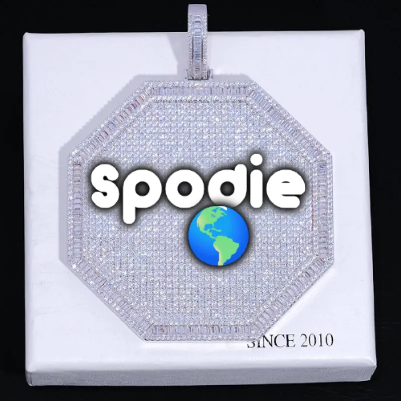 CUSTOM LETTER NECKLACE 3D BIG OCTAGON sold by The GUU Shop