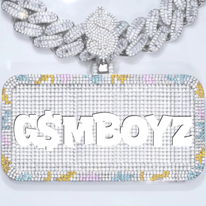 CUSTOM LETTER NECKLACE 3D COLORFUL SQUARE sold by The GUU Shop