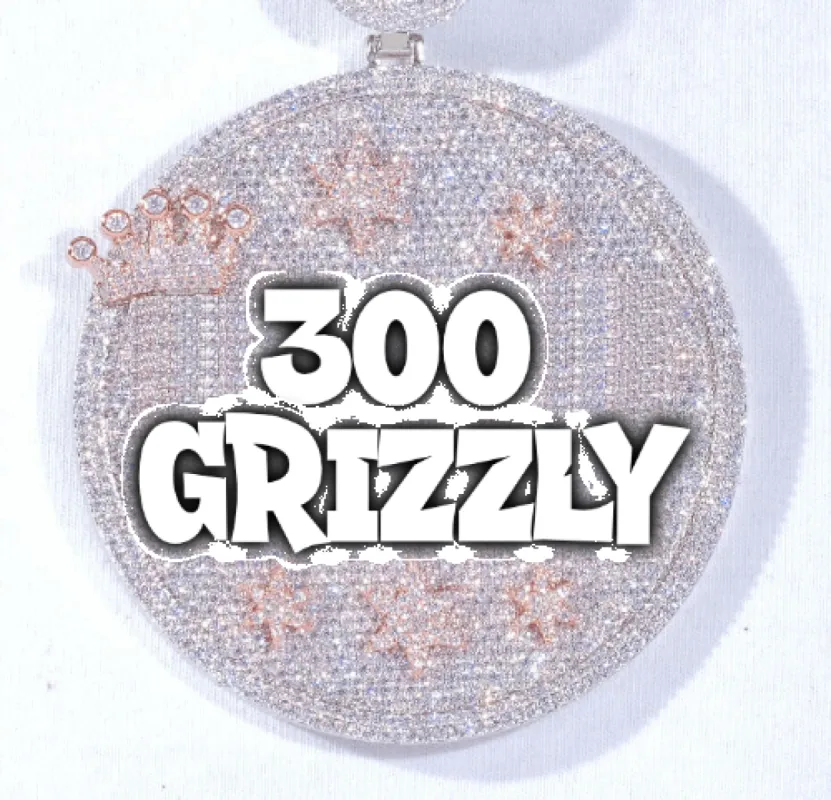 CUSTOM LETTER NECKLACE 3D BIG CROWN DISC sold by The GUU Shop