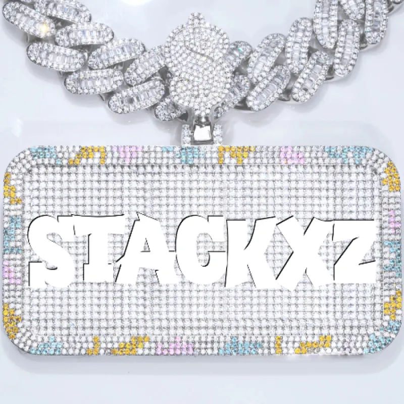 CUSTOM LETTER NECKLACE 3D COLORFUL SQUARE sold by The GUU Shop