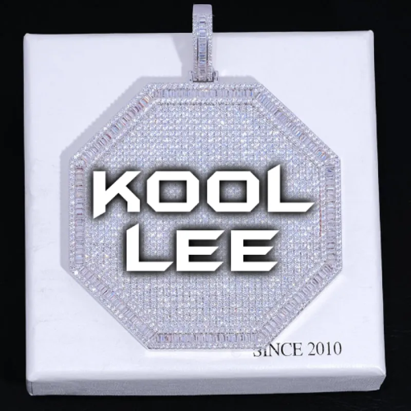 CUSTOM LETTER NECKLACE 3D BIG OCTAGON sold by The GUU Shop