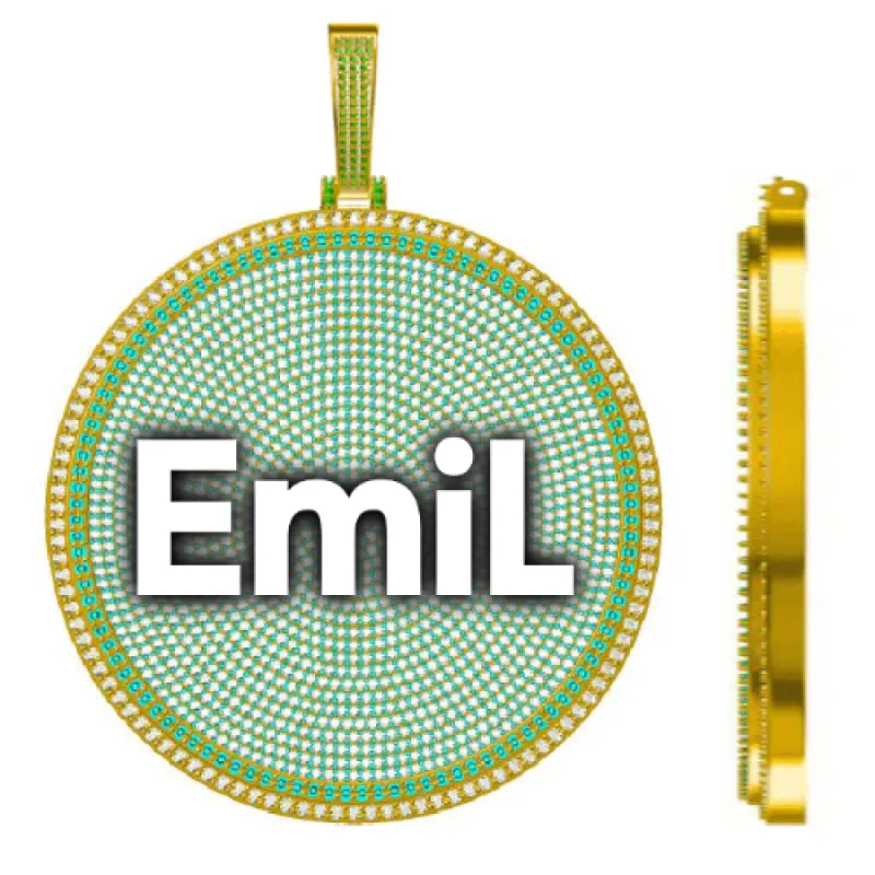 CUSTOM LETTER NECKLACE 3D BIG DISC sold by The GUU Shop