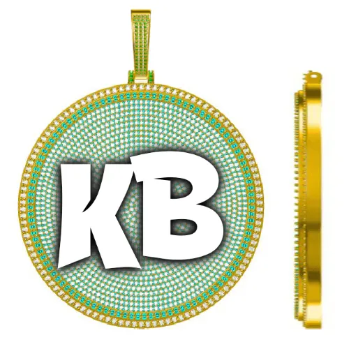 CUSTOM LETTER NECKLACE 3D BIG DISC sold by The GUU Shop