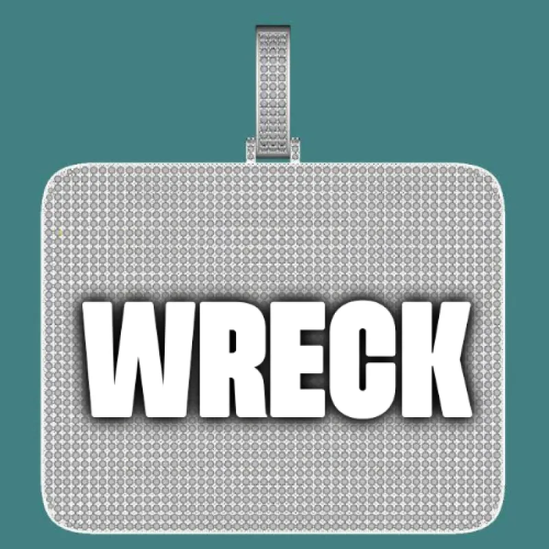 CUSTOM LETTER NECKLACE 3D BIG SQUARE sold by The GUU Shop