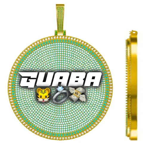 CUSTOM LETTER NECKLACE 3D BIG DISC sold by The GUU Shop