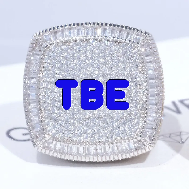 CUSTOM LETTER 3D ICED RING sold by The GUU Shop