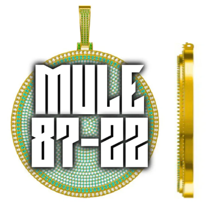 CUSTOM LETTER NECKLACE 3D BIG DISC sold by The GUU Shop