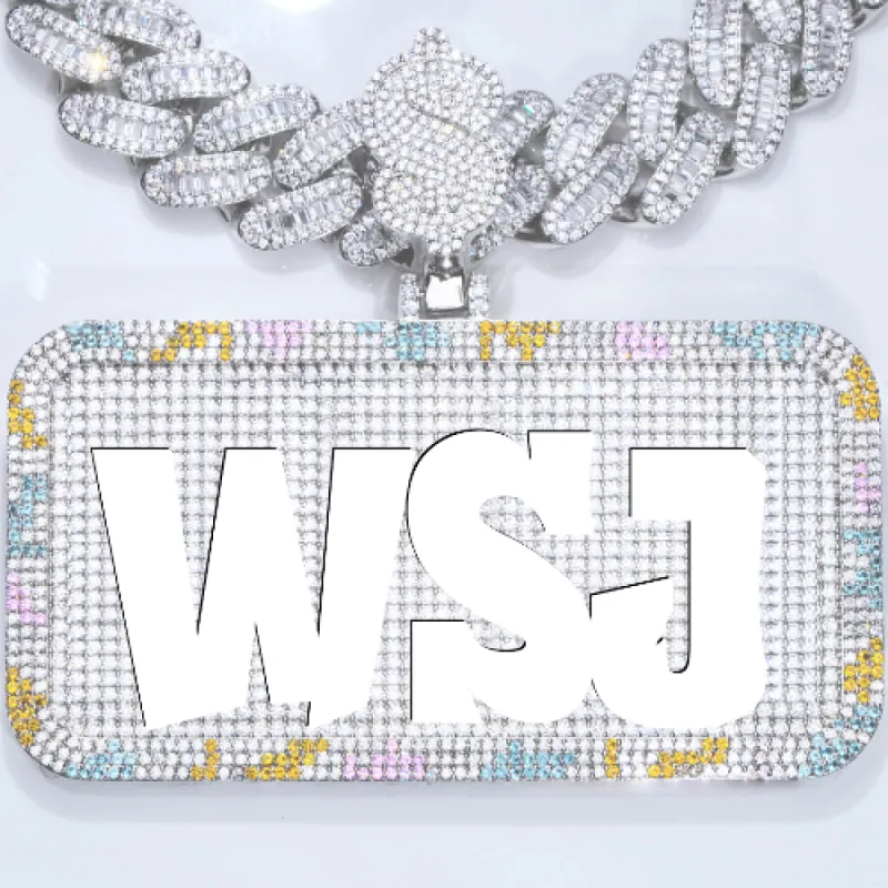 CUSTOM LETTER NECKLACE 3D COLORFUL SQUARE sold by The GUU Shop