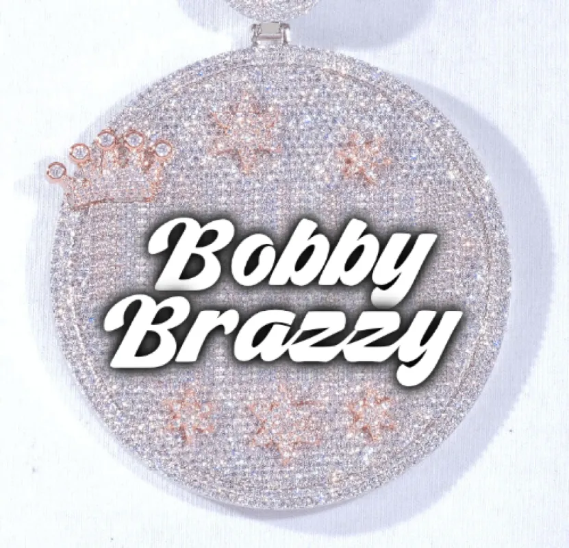 CUSTOM LETTER NECKLACE 3D BIG CROWN DISC sold by The GUU Shop