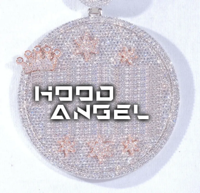 CUSTOM LETTER NECKLACE 3D BIG CROWN DISC made by The GUU Shop