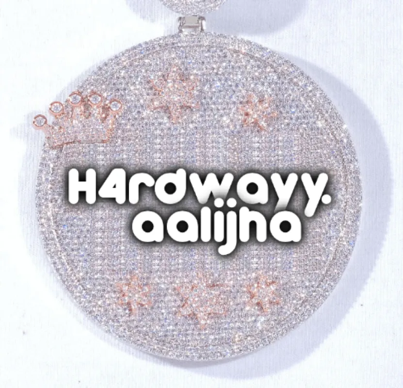 CUSTOM LETTER NECKLACE 3D BIG CROWN DISC sold by The GUU Shop