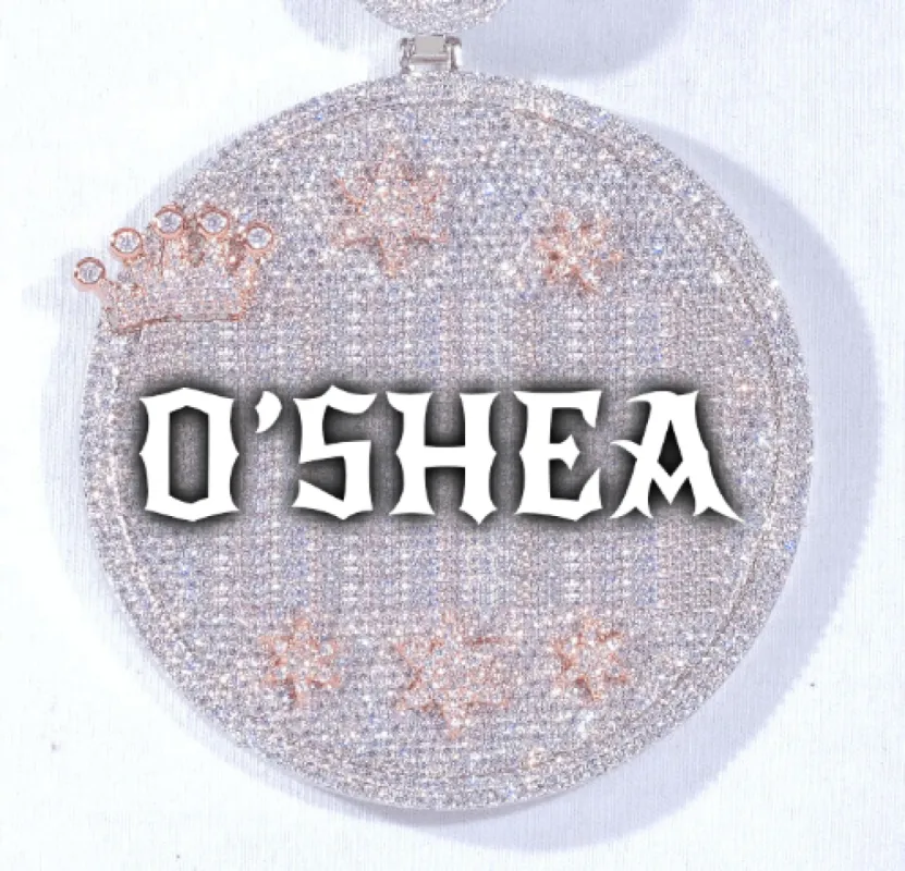 CUSTOM LETTER NECKLACE 3D BIG CROWN DISC sold by The GUU Shop