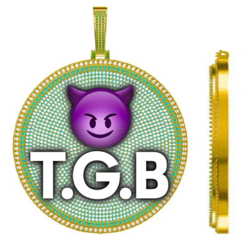 CUSTOM LETTER NECKLACE 3D BIG DISC sold by The GUU Shop