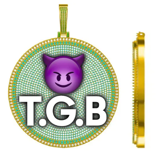 CUSTOM LETTER NECKLACE 3D BIG DISC sold by The GUU Shop