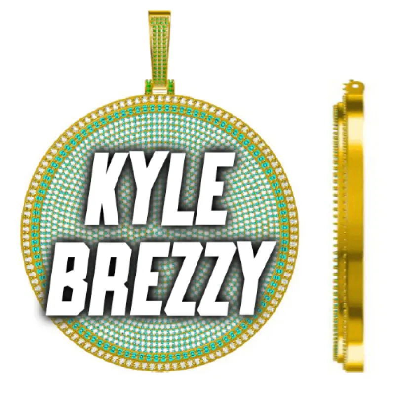 CUSTOM LETTER NECKLACE 3D BIG DISC sold by The GUU Shop