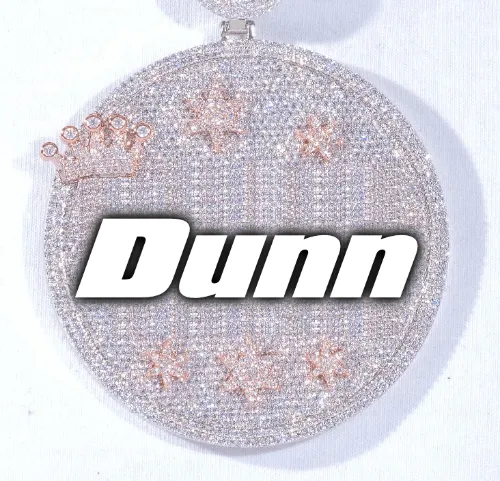 CUSTOM LETTER NECKLACE 3D BIG CROWN DISC sold by The GUU Shop